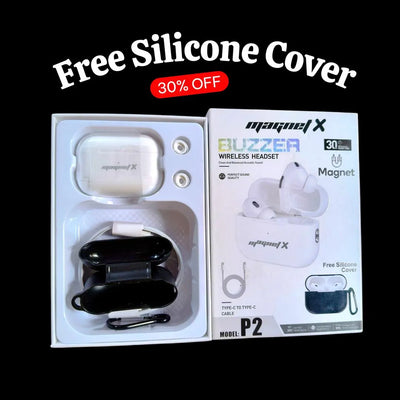 Magnet X Buzzer Wireless Earbuds Headset, 160 Hours Battery, Free Silicone Cover