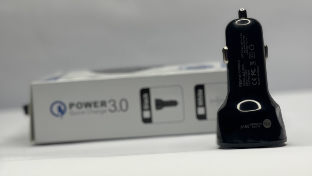 Product Title: 55W Quick Charger – Dual USB + PD Car Charger